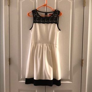 Elle Cream and Black Lace Detail Dress